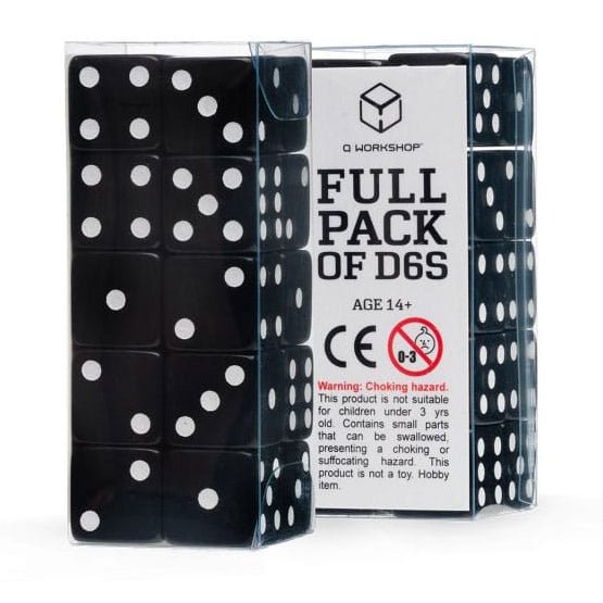 Q Workshop Dice Set Full Pack D6 Black (20) - Loaded Dice