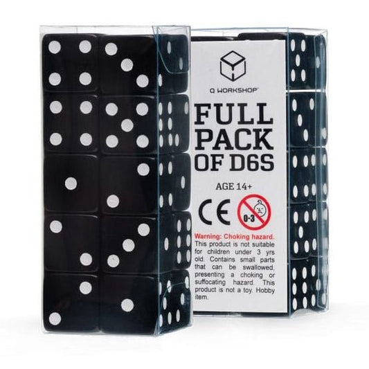 Q Workshop Dice Set Full Pack D6 Black (20) - Loaded Dice