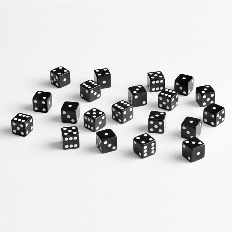Q Workshop Dice Set Full Pack D6 Black (20) - Loaded Dice