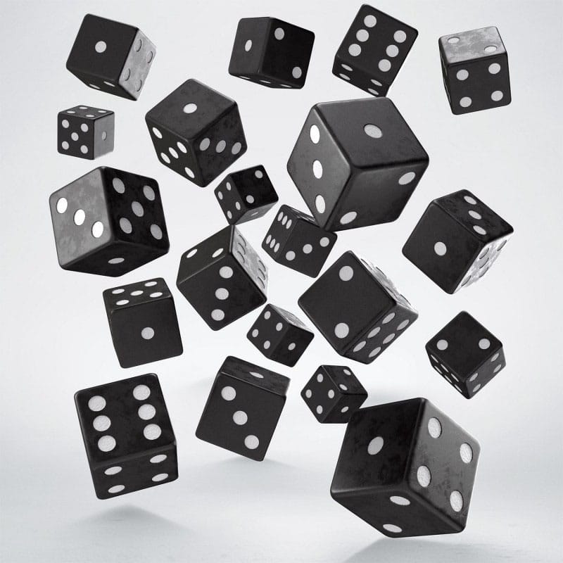 Q Workshop Dice Set Full Pack D6 Black (20) - Loaded Dice