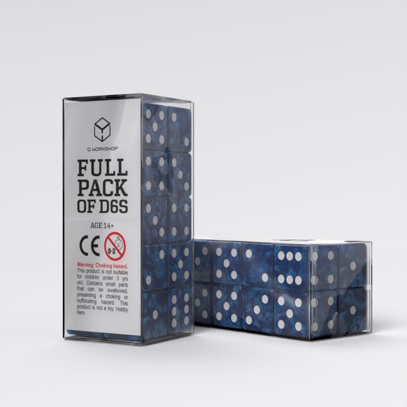 Q Workshop Dice Set Full Pack D6 Cobalt (20) - Loaded Dice