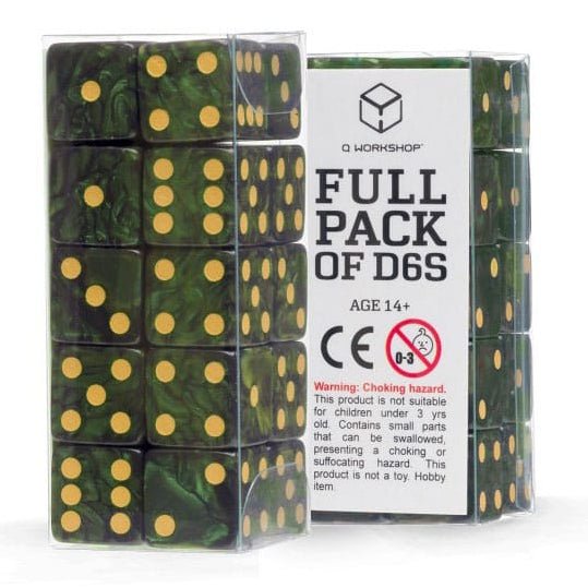Q Workshop Dice Set Full Pack D6 Green (20) - Loaded Dice
