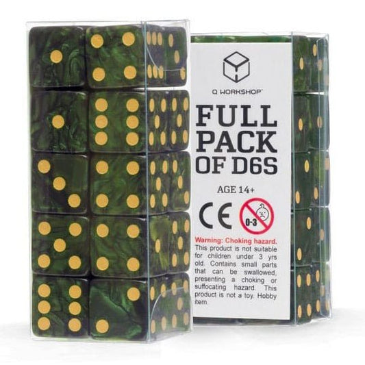 Q Workshop Dice Set Full Pack D6 Green (20) - Loaded Dice