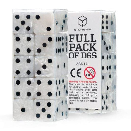 Q Workshop Dice Set Full Pack D6 Pearl (20) - Loaded Dice