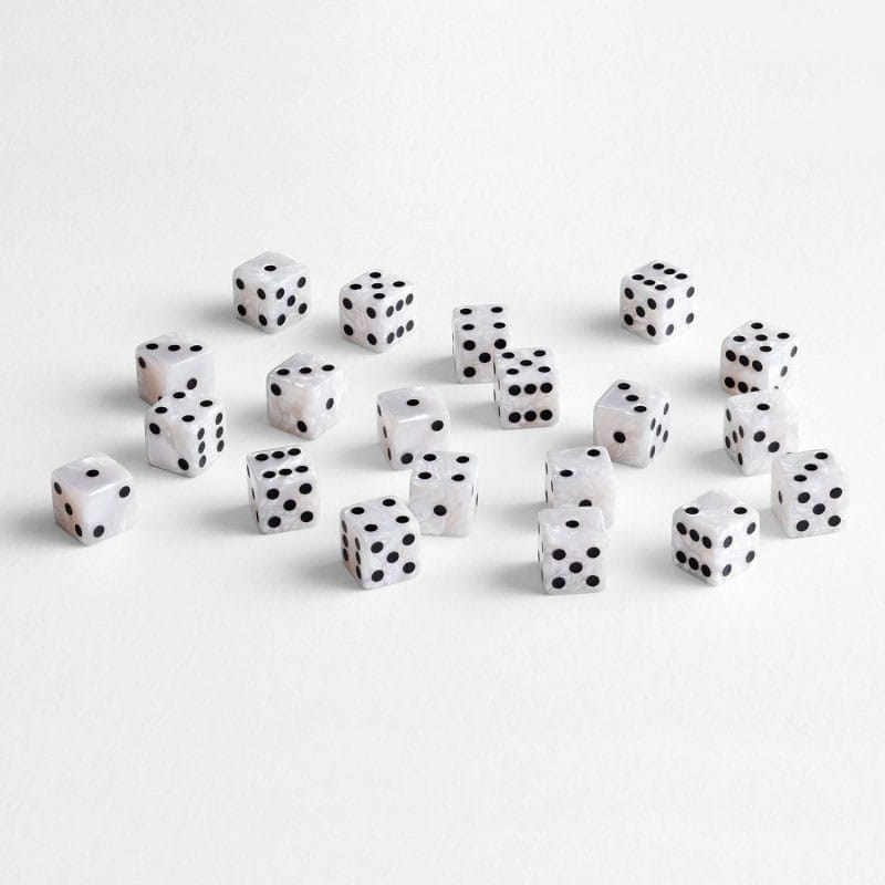 Q Workshop Dice Set Full Pack D6 Pearl (20) - Loaded Dice