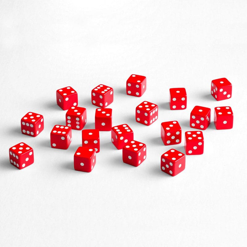 Q Workshop Dice Set Full Pack D6 Red (20) - Loaded Dice