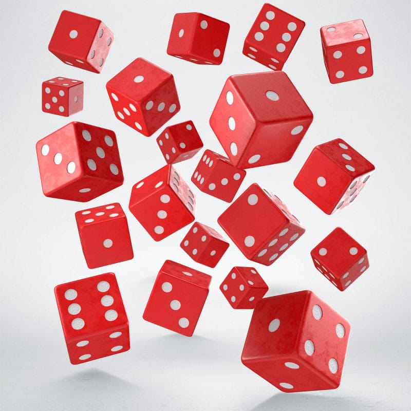 Q Workshop Dice Set Full Pack D6 Red (20) - Loaded Dice