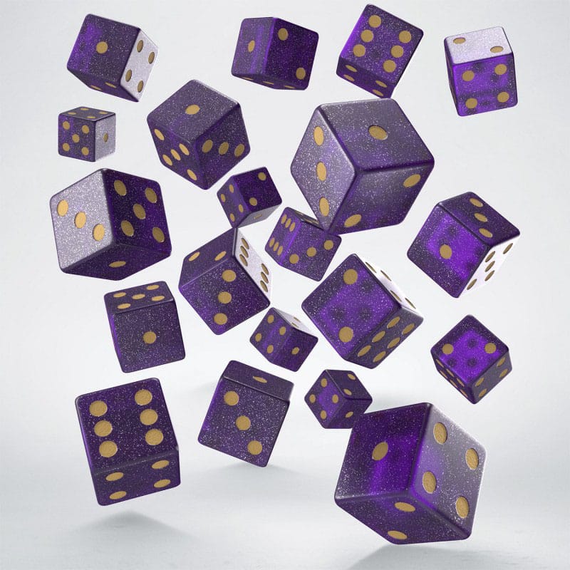 Q Workshop Dice Set Full Pack D6 Shimmering Purple (20) - Loaded Dice