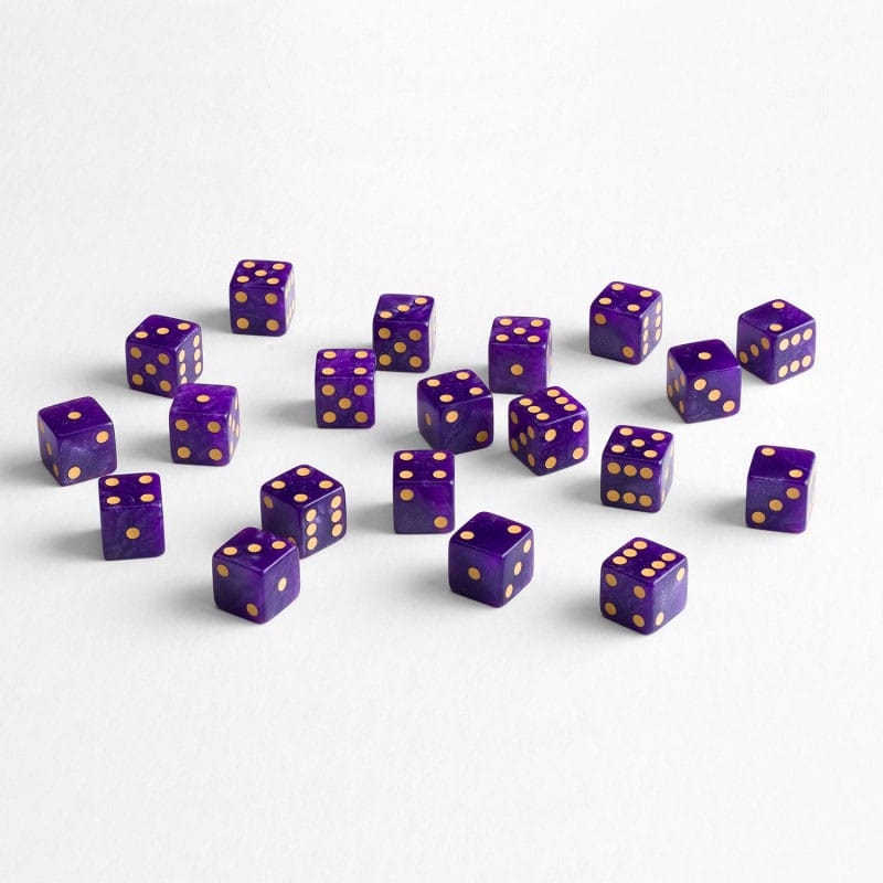 Q Workshop Dice Set Full Pack D6 Shimmering Purple (20) - Loaded Dice