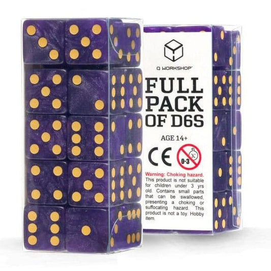 Q Workshop Dice Set Full Pack D6 Shimmering Purple (20) - Loaded Dice
