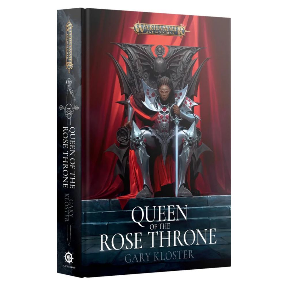 Queen of the Rose Throne Black Library hardback by Gary Kloster, vampire queen on a red throne