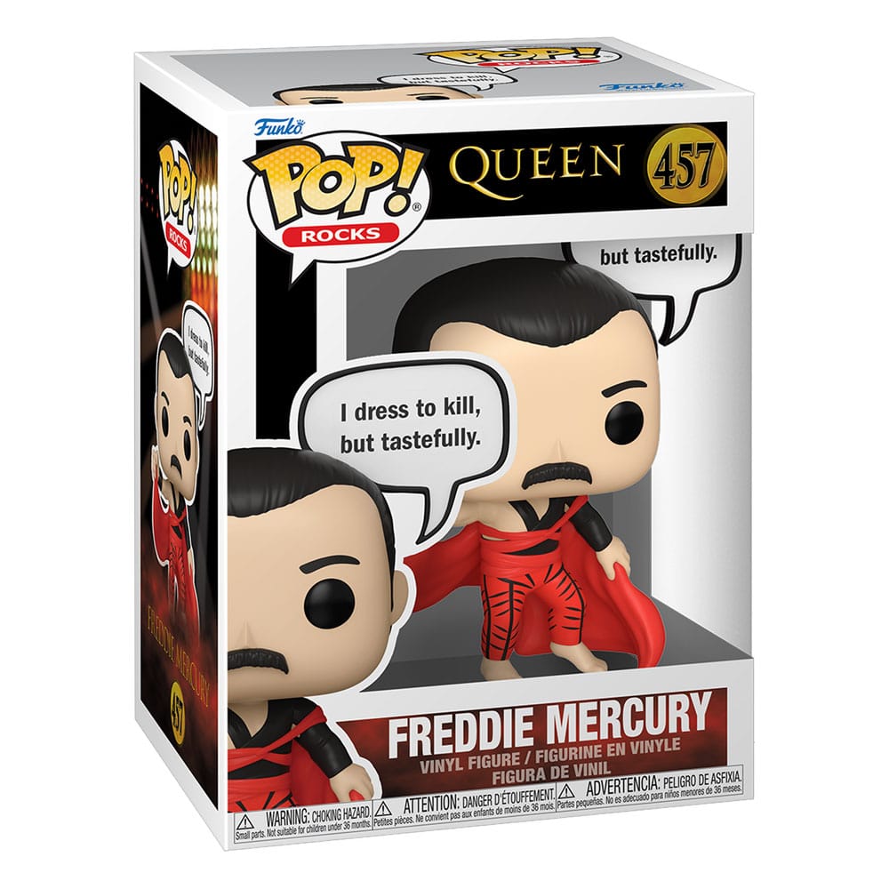 Funko Pop! Rocks Queen Freddie Mercury vinyl figure 457 in its window display box