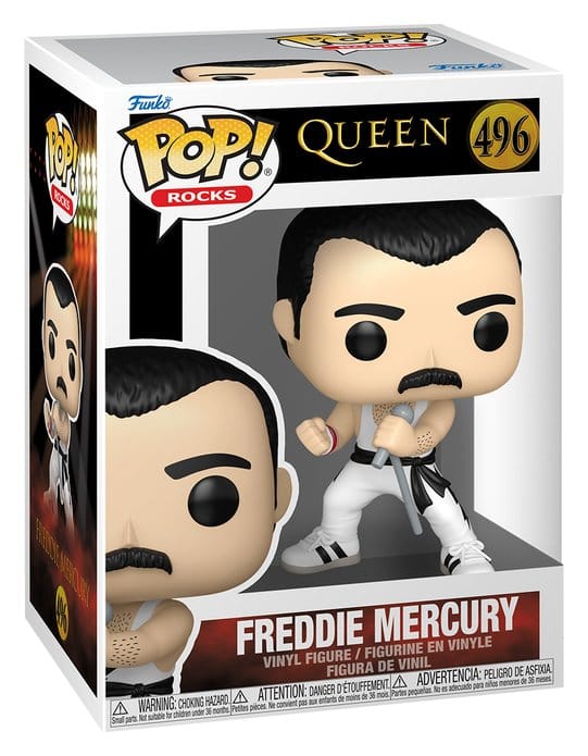 Funko Pop! Rocks Queen Freddie Mercury vinyl figure 496 in its window display box