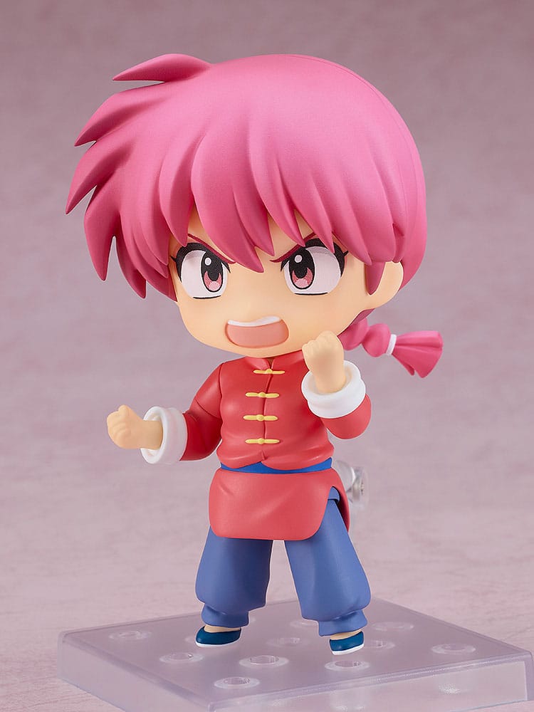 Ranma Female Ver. Nendoroid with a shouting face and fist raised