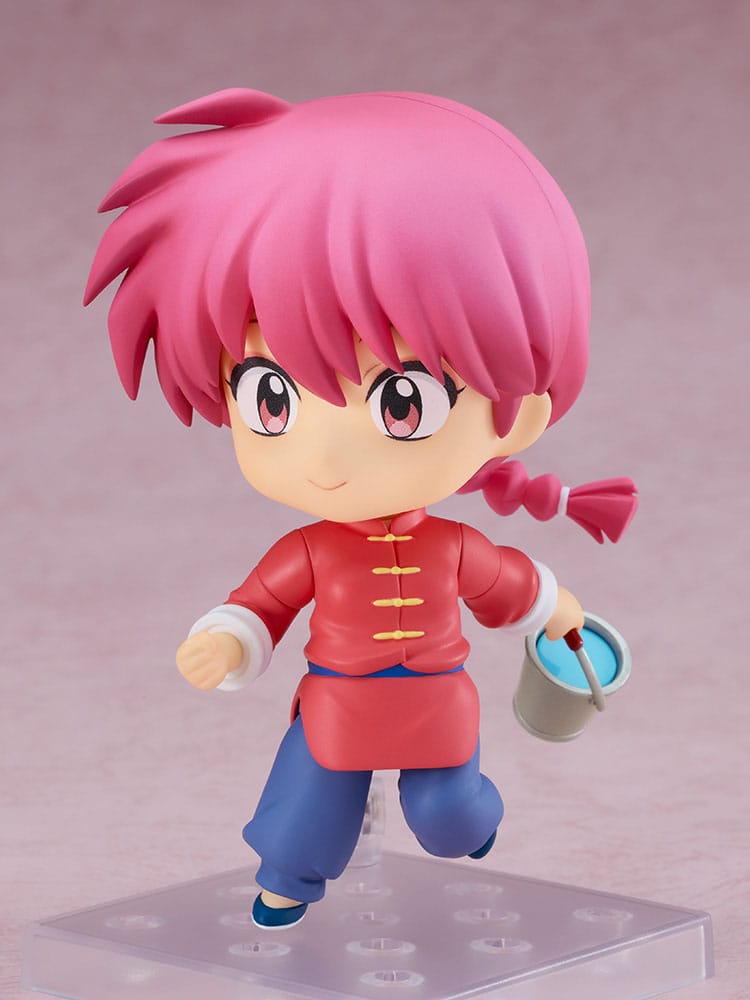 Ranma Female Ver. Nendoroid mid-run holding a bucket of water, angled view