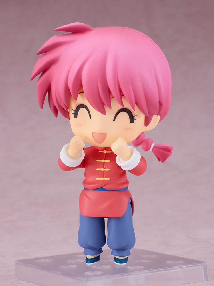 Ranma Female Ver. Nendoroid smiling with eyes closed and hands on her cheeks