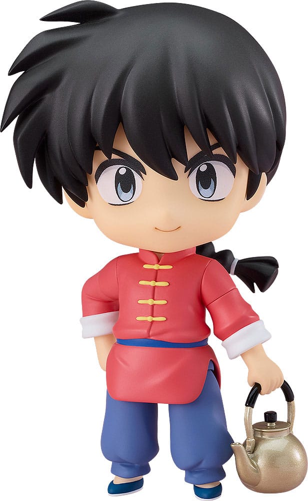 Ranma Saotome Nendoroid by Good Smile Company in red Chinese shirt holding a kettle, Ranma 1/2