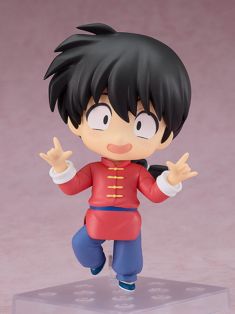 Ranma Saotome Nendoroid with panicked face, arms up and one leg raised