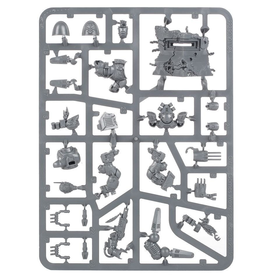 Raven Guard Kayvaan Shrike unpainted plastic sprue, frame 1 of 1