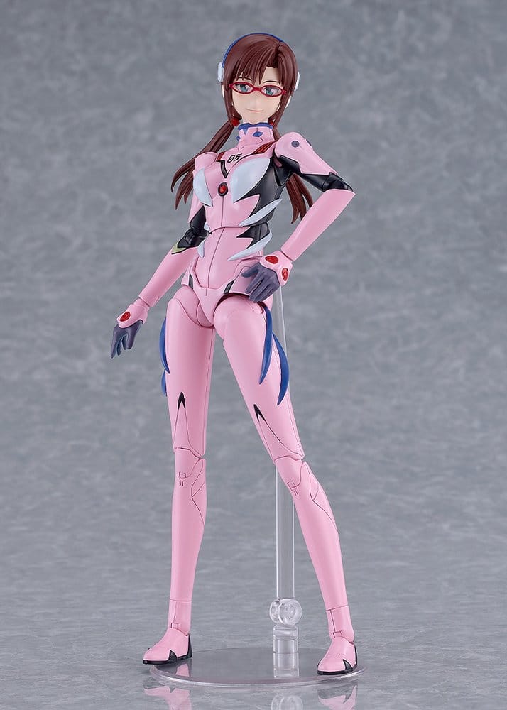 Evangelion Plamatea Mari Makinami Illustrious model kit, hand-on-hip pose on clear stand