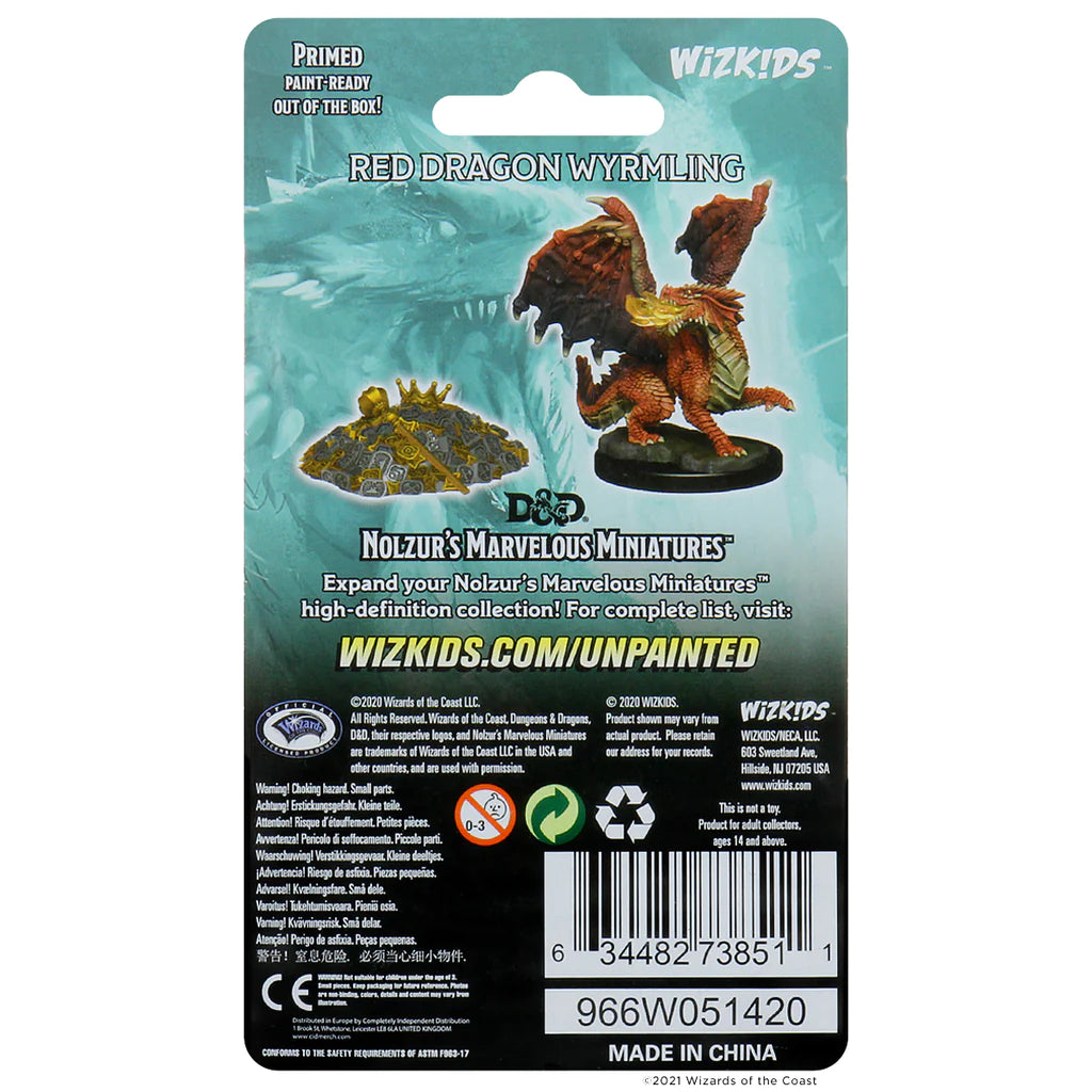 Dungeons & Dragons Nolzur's Marvelous Miniatures - Red Dragon Wyrmling (W10) - Loaded Dice