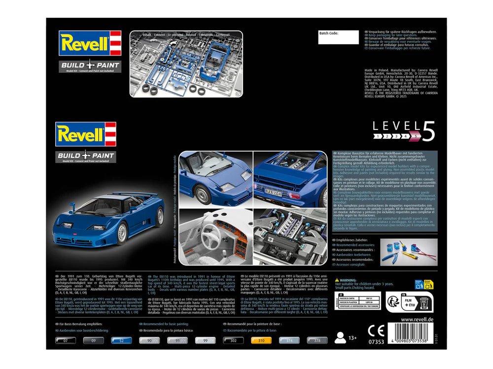 Revell Bugatti EB110 Model kit 1:24 - Loaded Dice