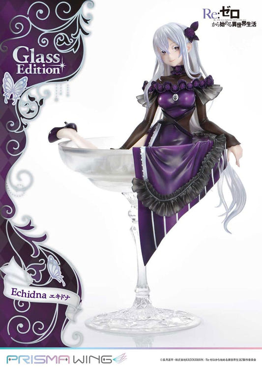 Prime 1 Studio Prisma Wing Echidna Glass Edition 1/7 statue lounging in a cocktail glass