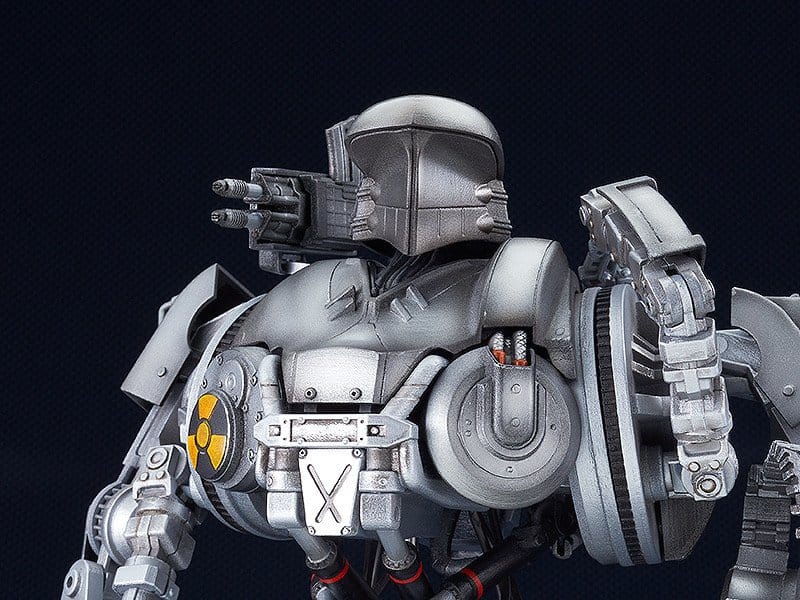Close-up of Moderoid RoboCop 2 Cain torso with radiation symbol and cannons