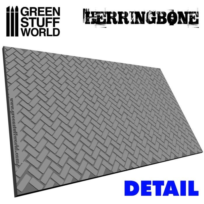 Green Stuff World Rolling Pin Herringbone - Loaded Dice