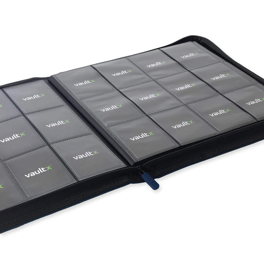 VaultX Exo-Tec Zip Binder - 12 Pocket XL - Blue - Loaded Dice