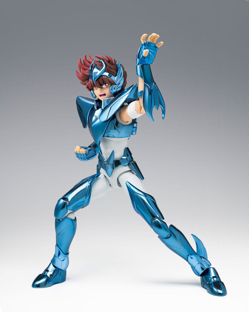 Pegasus Seiya Saint Cloth Myth figure in a fighting stance, fist raised