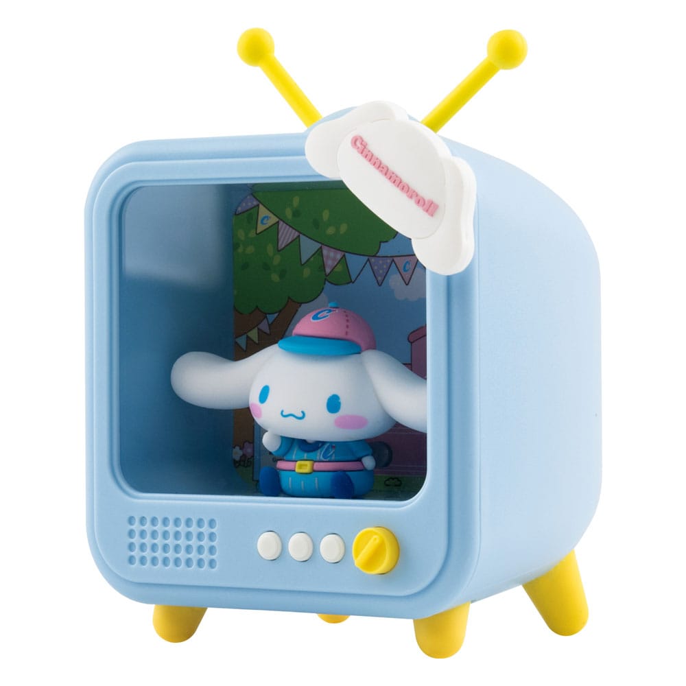 Sanrio Cinnamoroll bedside light TV, side view showing depth and speaker grille