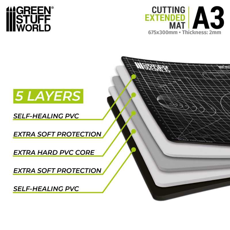 Green Stuff World Foldable Scale Cutting Mat - A3 - Loaded Dice