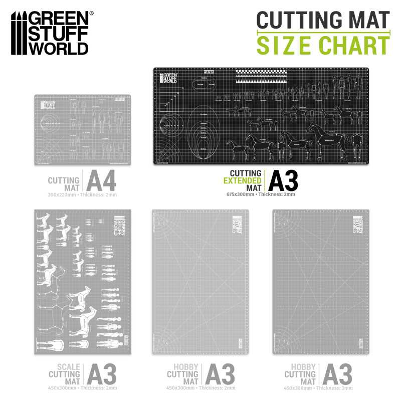 Green Stuff World Foldable Scale Cutting Mat - A3 - Loaded Dice