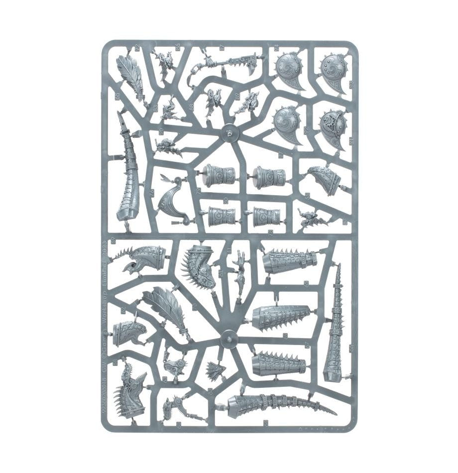 Seraphon Aggradon Lancers unpainted plastic sprue, frame 1 of 3