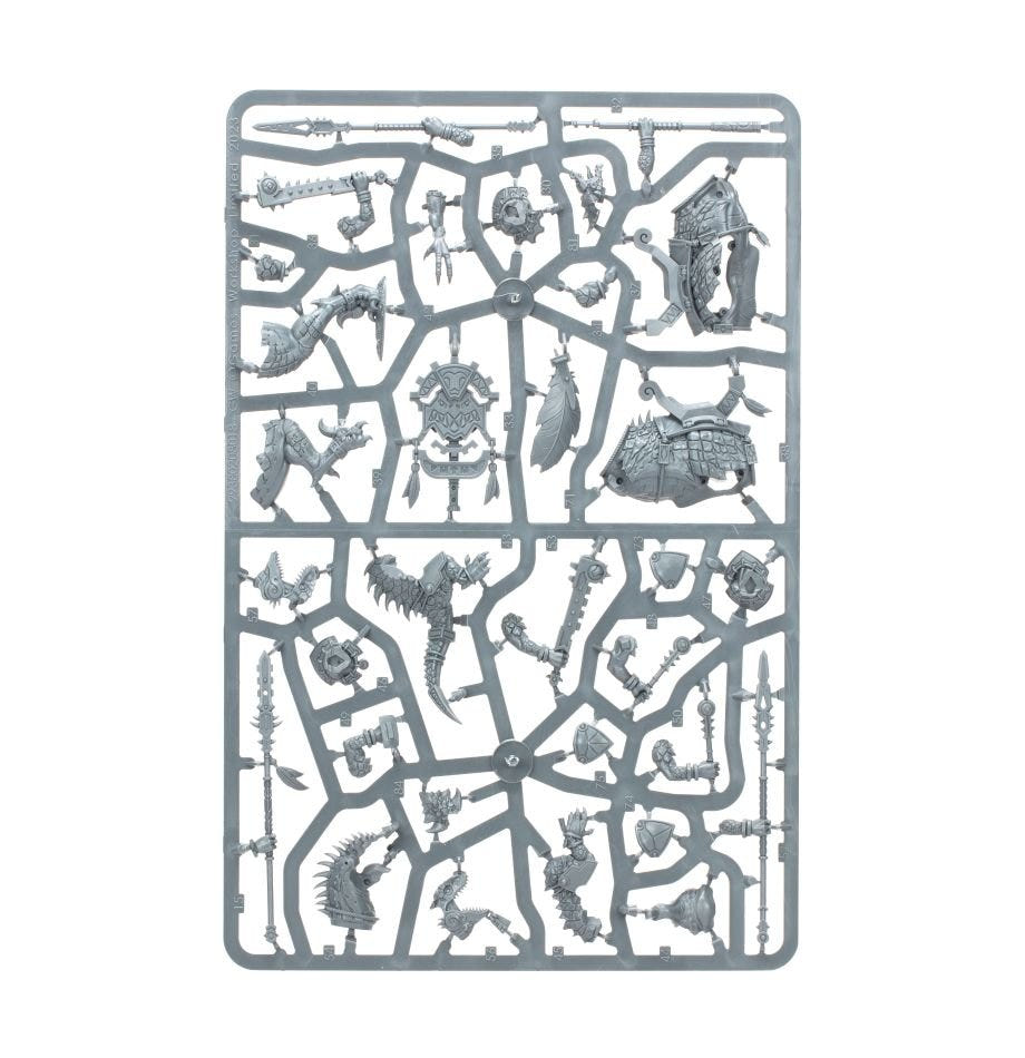 Seraphon Aggradon Lancers unpainted plastic sprue, frame 2 of 3