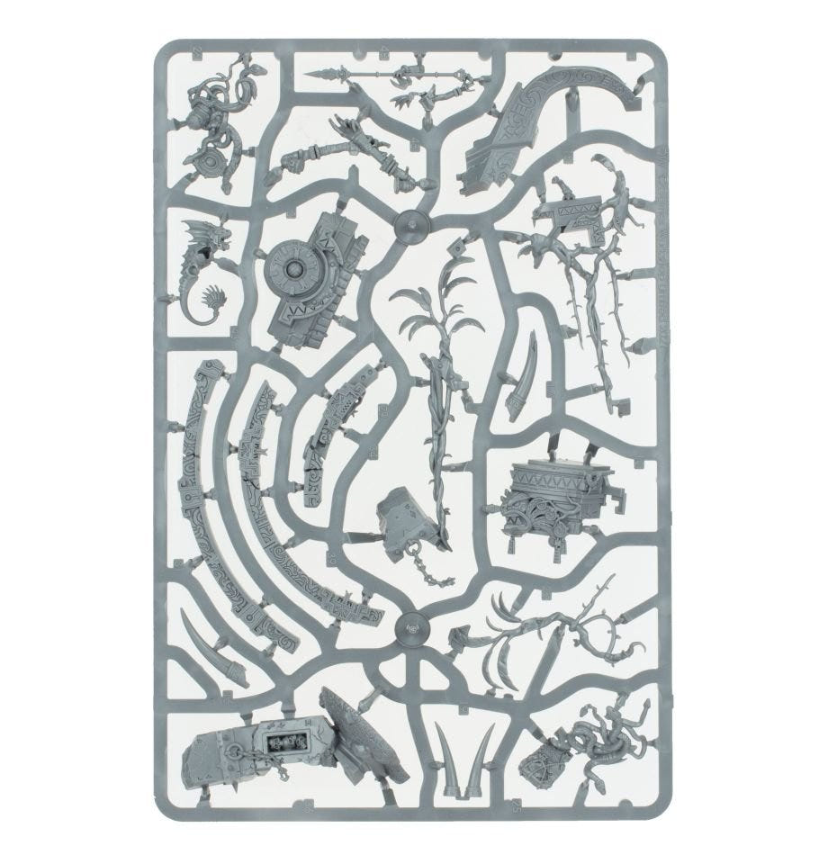 Seraphon Lord Kroak unpainted plastic sprue, frame 2 of 3