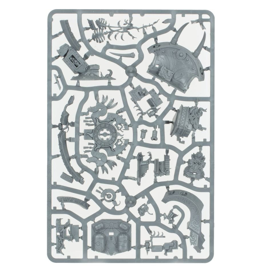 Seraphon Lord Kroak unpainted plastic sprue, frame 3 of 3