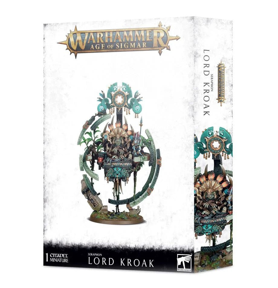 Warhammer Age of Sigmar Seraphon Lord Kroak box in older white packaging, front view