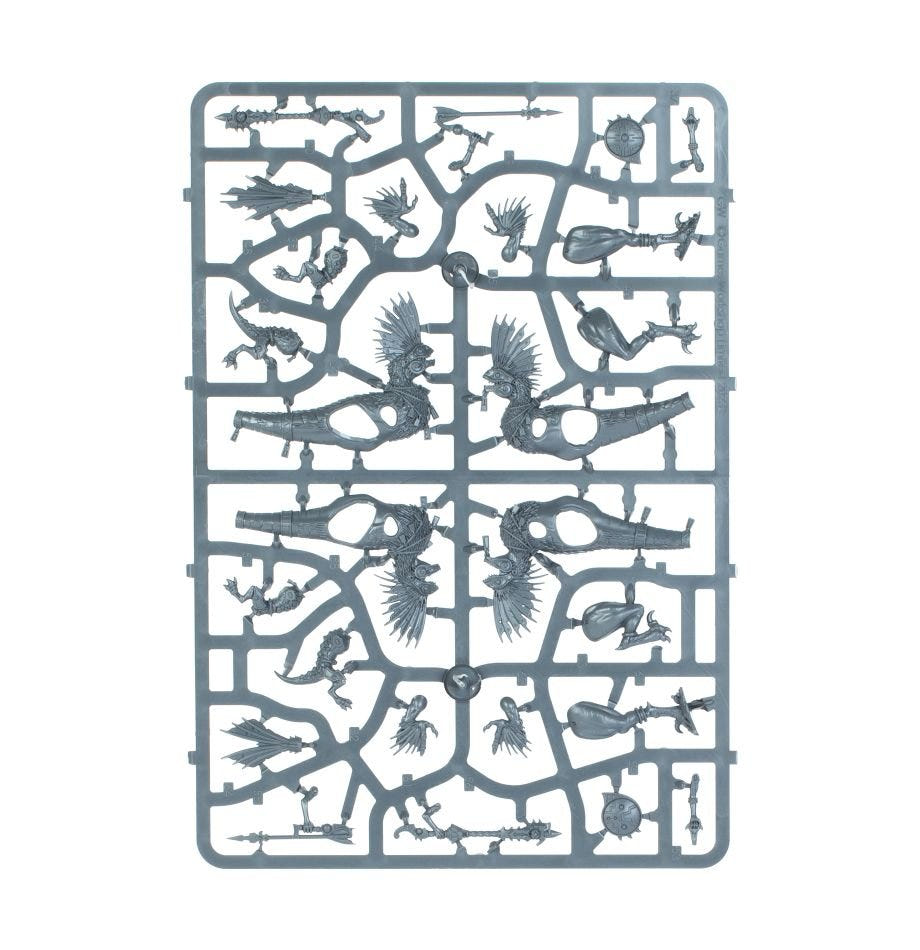 Seraphon Raptadon Hunters unpainted plastic sprue, frame 2 of 3