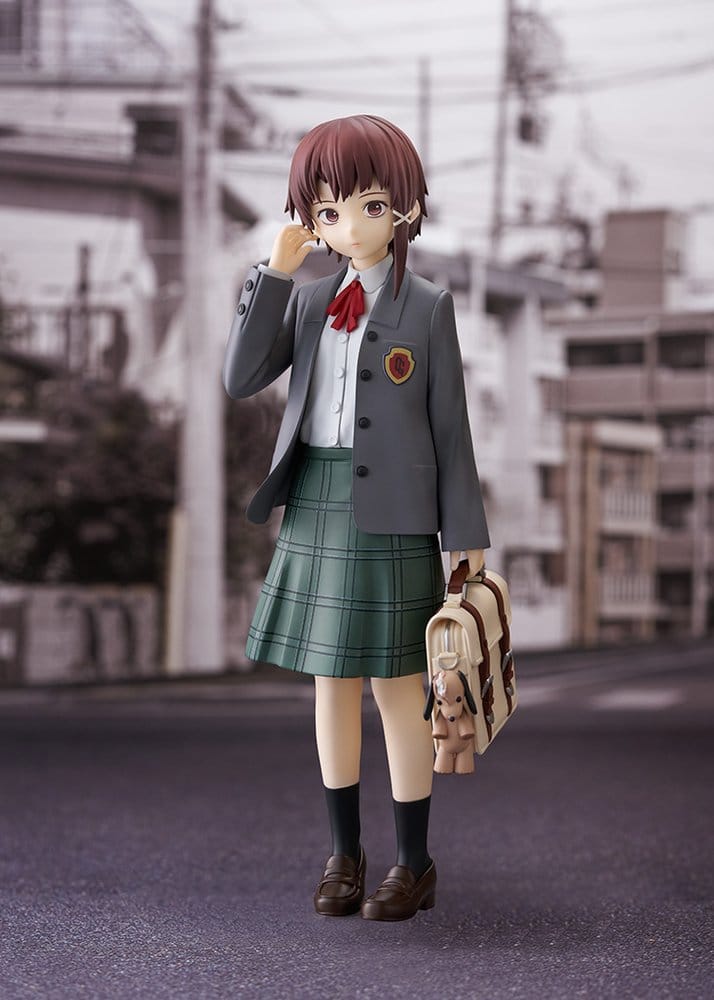 Serial Experiments Lain Pop Up Parade L Lain Iwakura figure, full-length view on street-scene backdrop