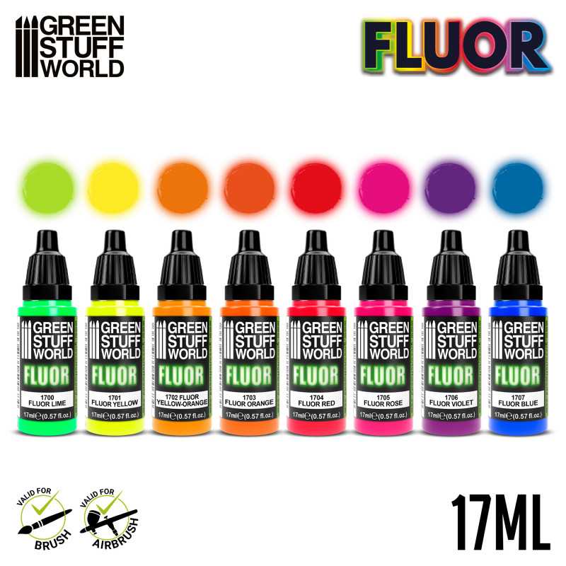 Green Stuff World Set x8 Fluor Paints - Loaded Dice