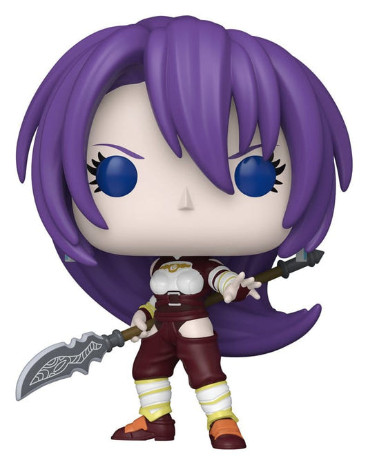 Funko Pop! Animation Arthur Pencilgon vinyl figure from Shangri-La Frontier with purple hair and spear