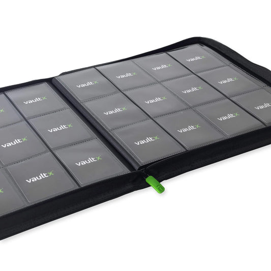 VaultX Exo-Tec Zip Binder - 12 Pocket XL - Black - Loaded Dice