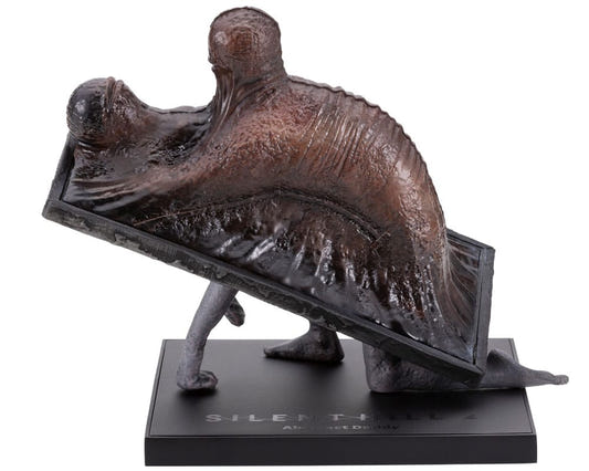 Kotobukiya Oshi Works Abstract Daddy statue from Silent Hill 2 on its Silent Hill 2 logo base