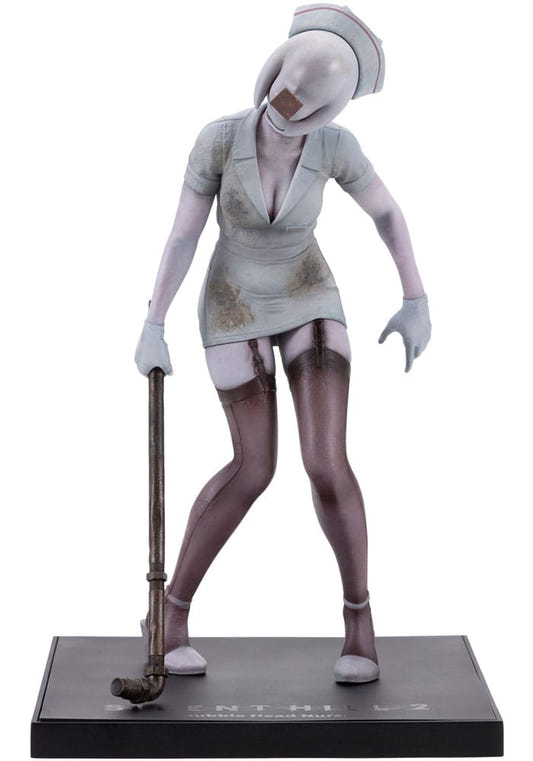 Kotobukiya Oshi Works Bubble Head Nurse statue from Silent Hill 2, front view with lead pipe