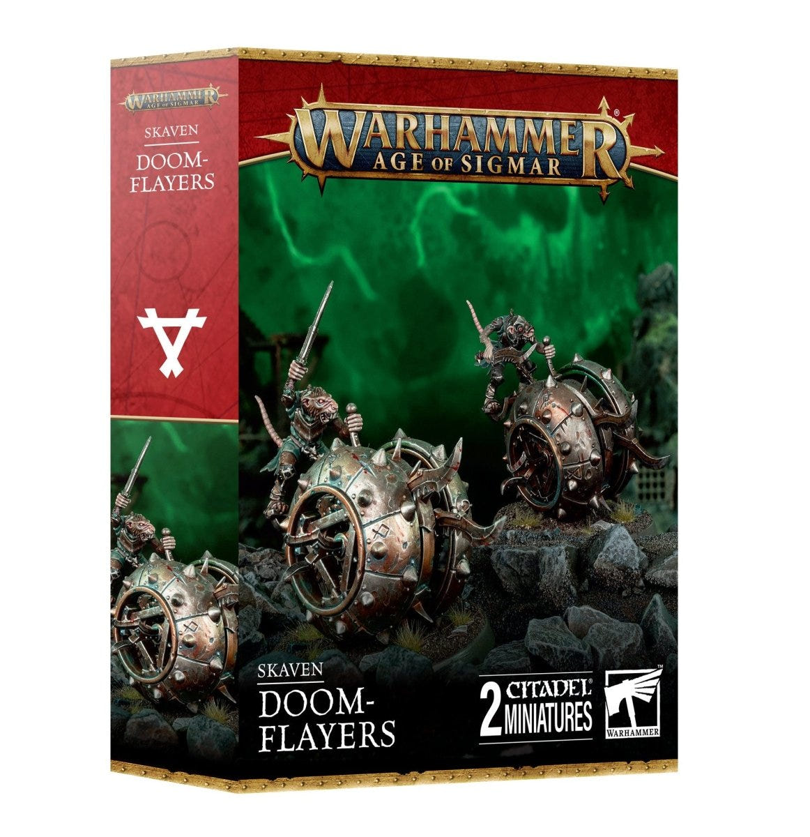 Games Workshop Warhammer Age of Sigmar Skaven Doom-Flayers box, 2 Citadel miniatures