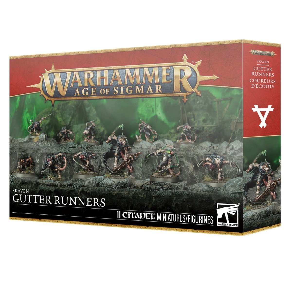 Warhammer Age of Sigmar miniatures box with Gutter Runners on a white background