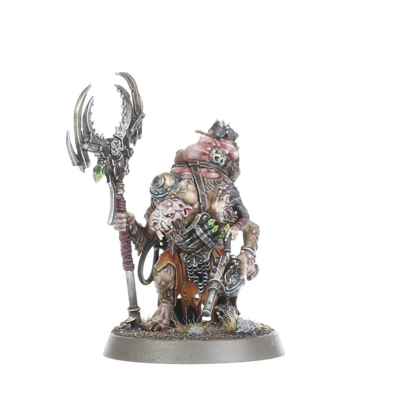 Painted Skaven Master Moulder on a round base, side view