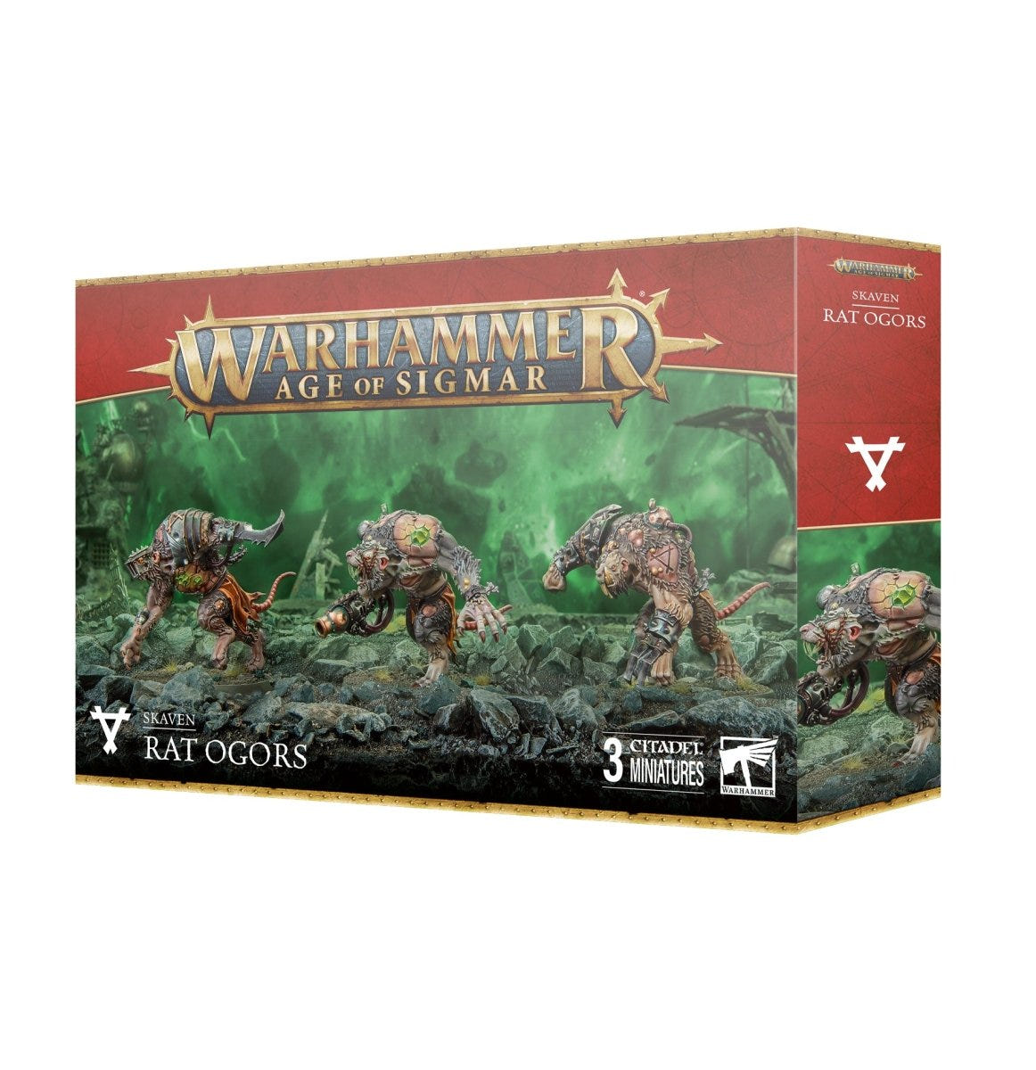Skaven Rat Ogors box, angled view of the Age of Sigmar packaging